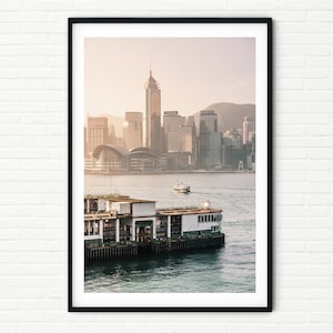 Hong Kong Photography Print | City Skyline Extra Large Wall Art | Modern Cities Skyscrapers Asia | XL Apartment Home Decor Victoria Harbour