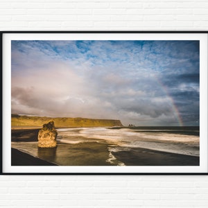 South Iceland Photography Framed Landscape Photo Print Vik | Icelandic Coastal Scenery | Reynisdrangar Sea Stacks Bedroom Wall Decor Large