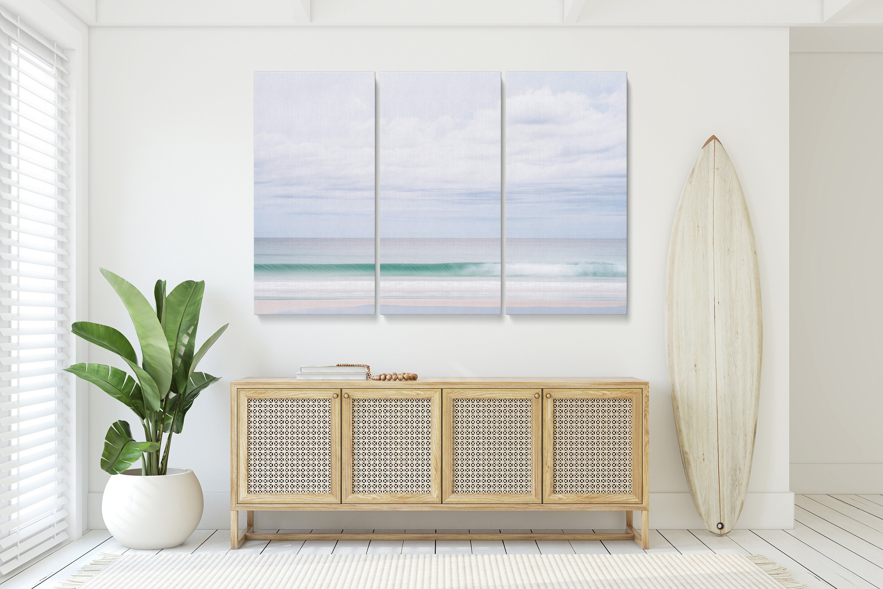 Minimalist Seascape Photography Canvas Wall Art Beach Waves | Etsy