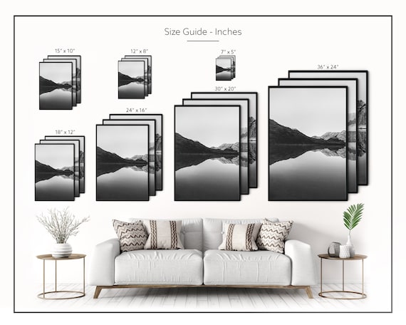 Black and White Set of 3 Nature Photo Prints | Mountains Scenery