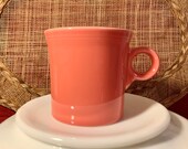 Fiesta Flamingo (Pink Salmon) Coffee Mug. Vintage Homer Loughlin. Fiestaware. Round (Finger) Handle Coffee Cups. Collect.