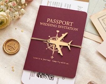 Passport Wedding Invitation, Boarding Pass Invite, Travel Theme Destination Wedding