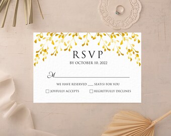 Bedrukte RSVP-kaart en envelop