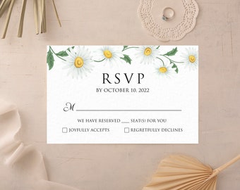 Bedrukte RSVP-kaart en envelop