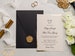 Wedding Invitation with minimalist design custom wax seal black invitation uniqe design gold foil 