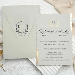 Modern Wedding Invitation Template, Digital Download, Canva Editable - Customizable Template - Minimalist Wedding Invitation