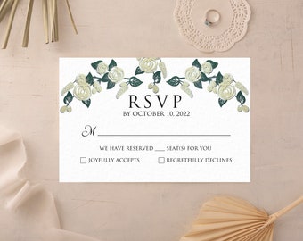 Bedrukte RSVP-kaart en envelop