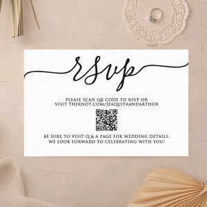 Carte RSVP imprimée et enveloppe