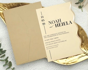 Modern Wedding Invitation Template, Digital Download, Canva Editable - Customizable Template - Minimalist Wedding Invitation