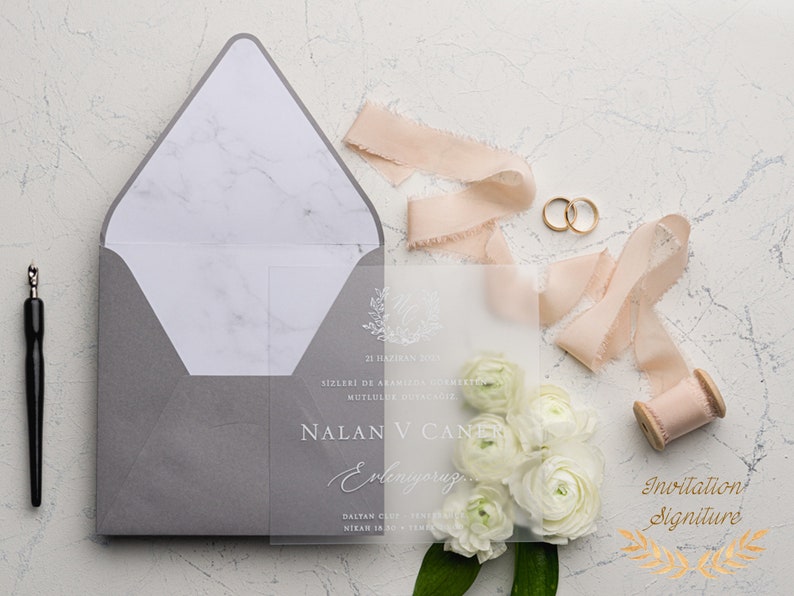 Wedding Invitation Acrylic Invitations Acrylic Silver Etsy