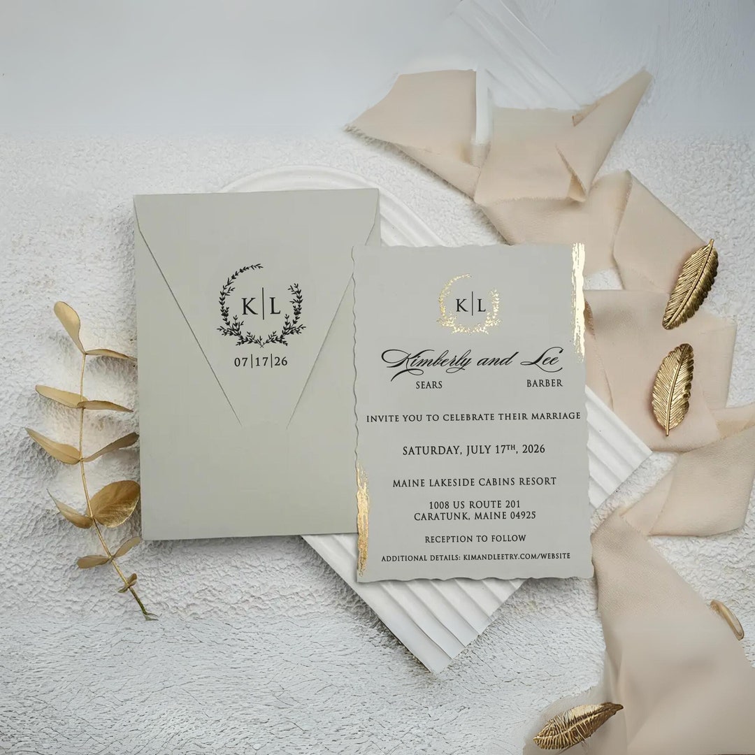Simple and Classic Wedding Invitation Suite-modern Minimalist Wedding ...