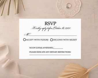 Printed RSVP Card and Envelope