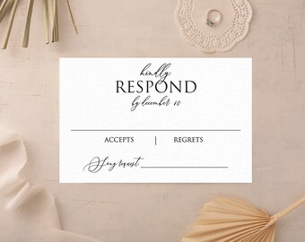 Printed RSVP Card and Envelope