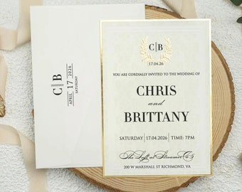 Modern Wedding Invitation Template, Digital Download, Canva Editable - Customizable Template - Minimalist Wedding Invitation