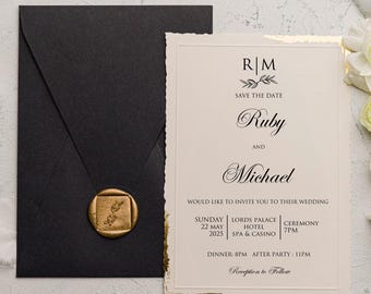 Modern Wedding Invitation Template, Digital Download, Canva Editable - Customizable Template - Minimalist Wedding Invitation