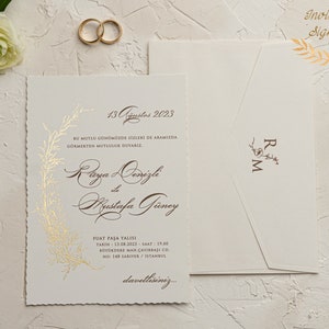 Wedding Invitation, Paper Invitations, Paper Gold Invitations, Minimalist Design, Letter Paper Invitation, Wedding Invitation Set