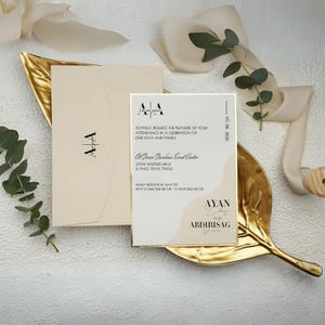 Modern Wedding Invitation Template, Digital Download, Canva Editable - Customizable Template - Minimalist Wedding Invitation