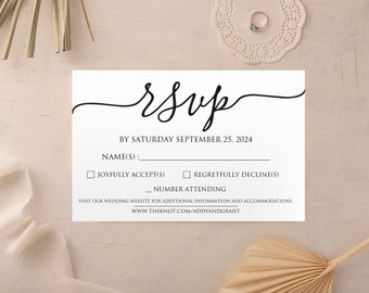 Printed RSVP Card and Envelope