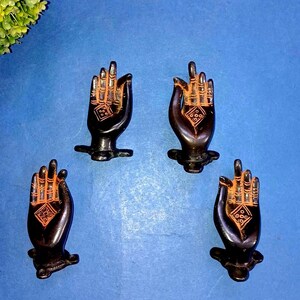 Lady Hand Design Receptionist Drawer Pull | Brass Yoga Girl Hand Kitchen Cabinet Knob Set of 04 Pieces KWB