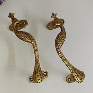 Flamingo Vogel Thema Haustürgriff-Set | Messing Pfau Form Holztürgriff Hardware OGL2