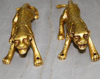 Brass Jaguar Door Handle Pair | 11" Inches Tiger Door Pull Hardware Handicraft Item OGL