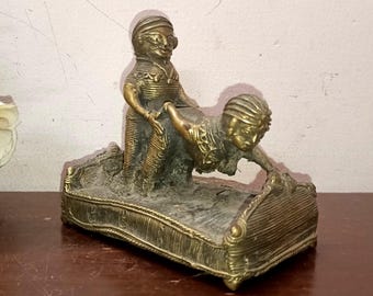Tribal Design Love Couple Statue Honeymoon Theme Gift Showpiece | Brass Male and Female Love Attractive Art Sculpture KWB