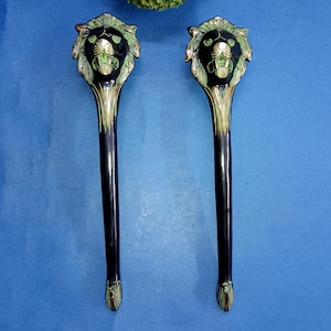 Tirador de puerta de casa con forma de león de 14,7 pulgadas / Juego de tiradores de latón con forma de animal para puerta principal - Peso total: 2,4 kg OGL
