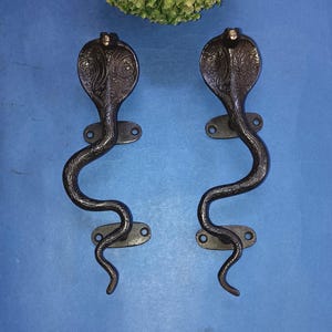 8.5" Inches Cobra Snake Door Pull | Brass Handmade Door Handle Set OGL