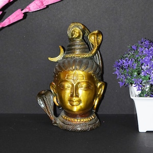 Mahadeva Face Idol | Handcrafted Brass Religious Statue