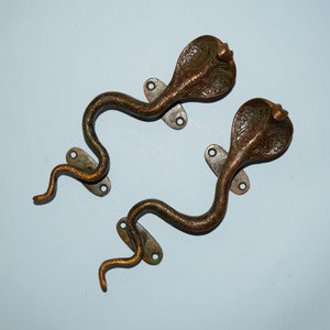 Exquisite Snake Handle | Brass Door Handle Pair | 8.5&quot; Inches