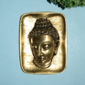 Resting Buddha Door Decorative Showpiece | Solid Brass Spiritual Teacher Wall Hanging Idol | Perfect Gift for Festival Occasions