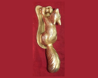 Vicious Chipmunk Door Knocker | Brass Squirrel Front Door Bell