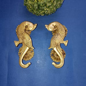 Peacock Door Handle Pair | Brass Peacock Door Pull