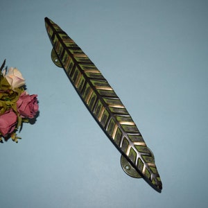 Brass Leaf Shape Door Pull | Banana Leaf Design | 12'' Inches Long Door Handle