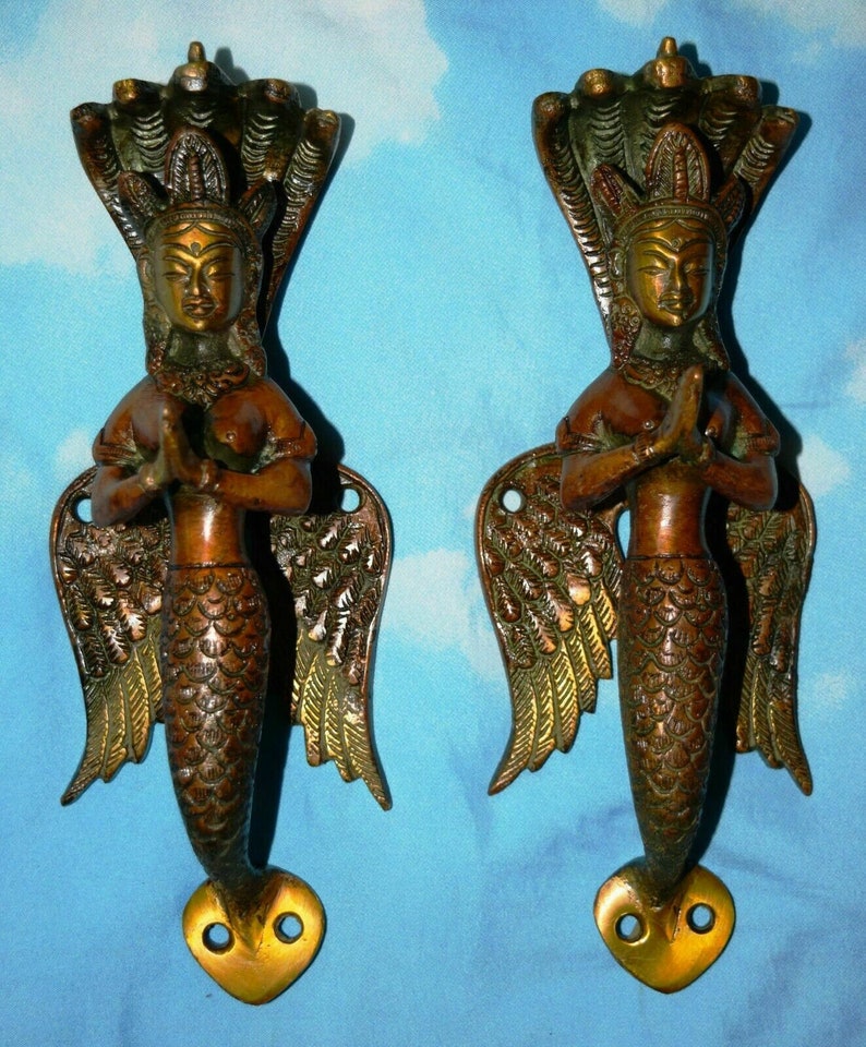 Greek Mythology Mermaid Door Handle Brass Door Accessories Etsy