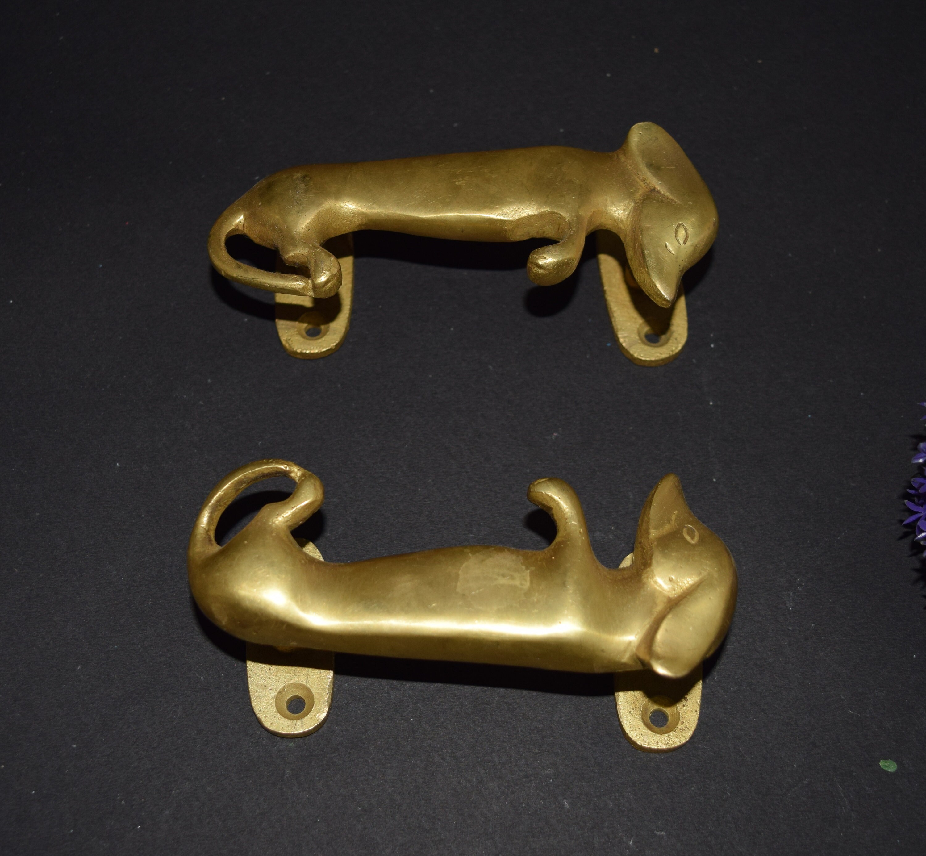 Dachshund Dog Door Handle Pair Brass Door Accessories Pet Etsy