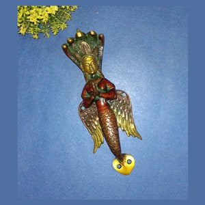 Brass Naag Kanya Handle | Mermaid Door Pull in Copper Brown Color