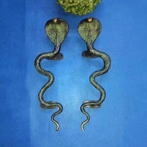 11.5" Inches Snake Design Door Handles | Brass Cobra Handicraft Door Pull Set of 02 Pieces KWB016