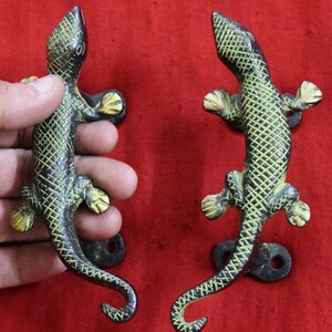 Lizard Door Handle | Brass Chameleon Door Pull | Window Pull Handle OGL ...