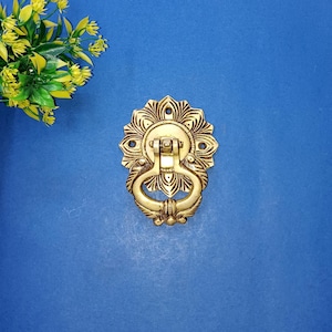 Flower Bird Design Front Door Knocker | Brass Floral Base With Parrot Door Bell | Home Door Hardware Decor