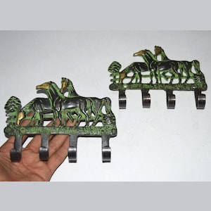 Set of 2 Horses Design Hook | Brass Wall Hanging Hanger | Wall Accessories