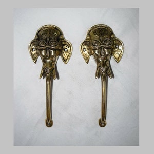 Ganesha Design Handle Pair | Brass Entrance Door Pull | Indian Handicraft