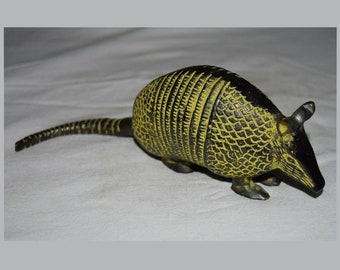 Armadillo Shape Statue Brass Rat Shape Sculpture