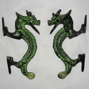 Deurkruk Tibetaanse draak | Thema Chinese draak | Messing metalen toegangsdeurbeslag