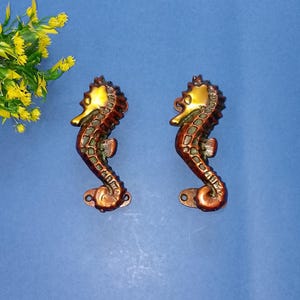 Handmade Sea Horse Design Door Handle Pair | 6" Inches Door Handle Made of Brass | Door Accessories OGL