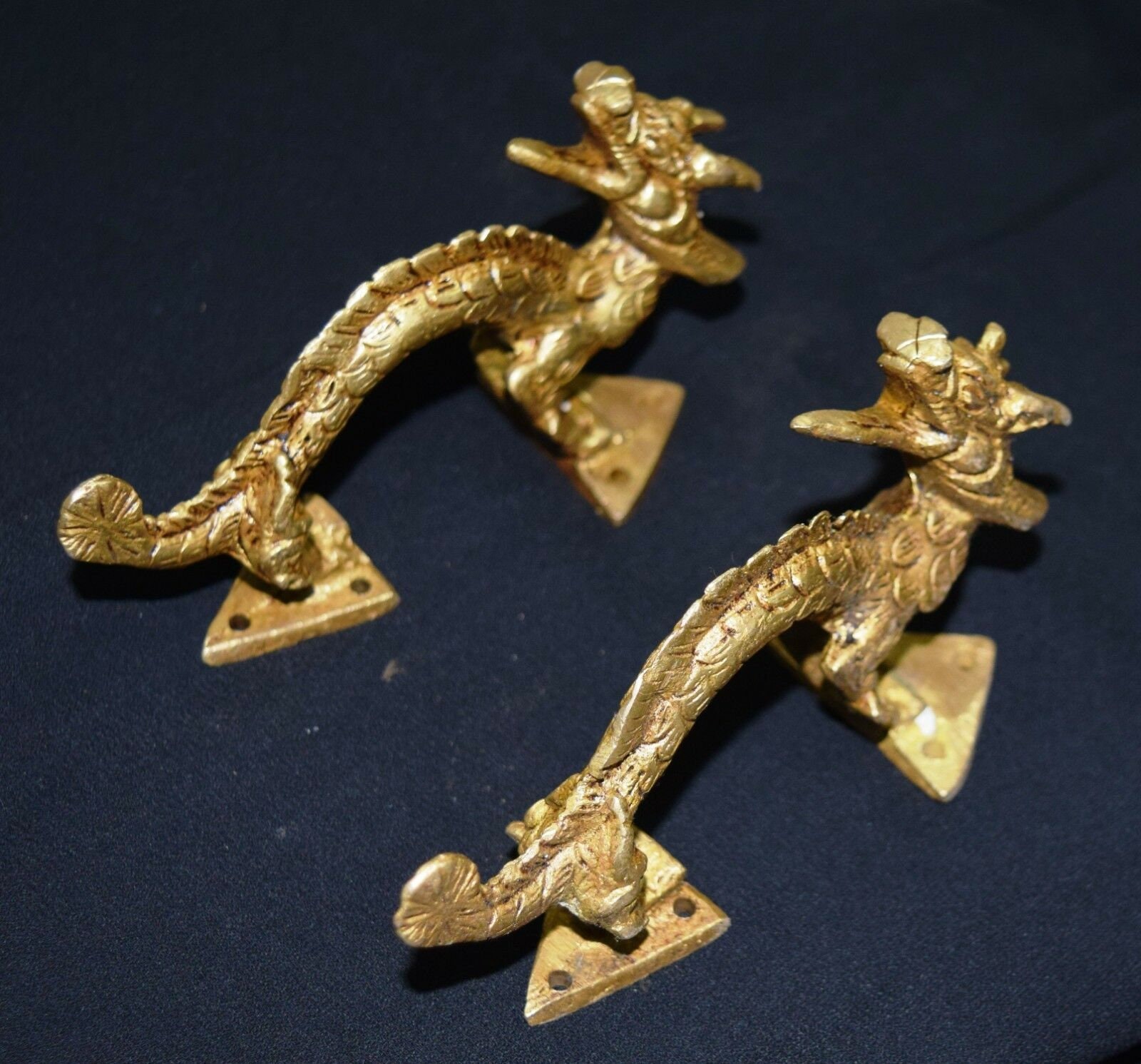 Dragon Handle Brass Mythical Creature Art Window Wardrobe Hardware…