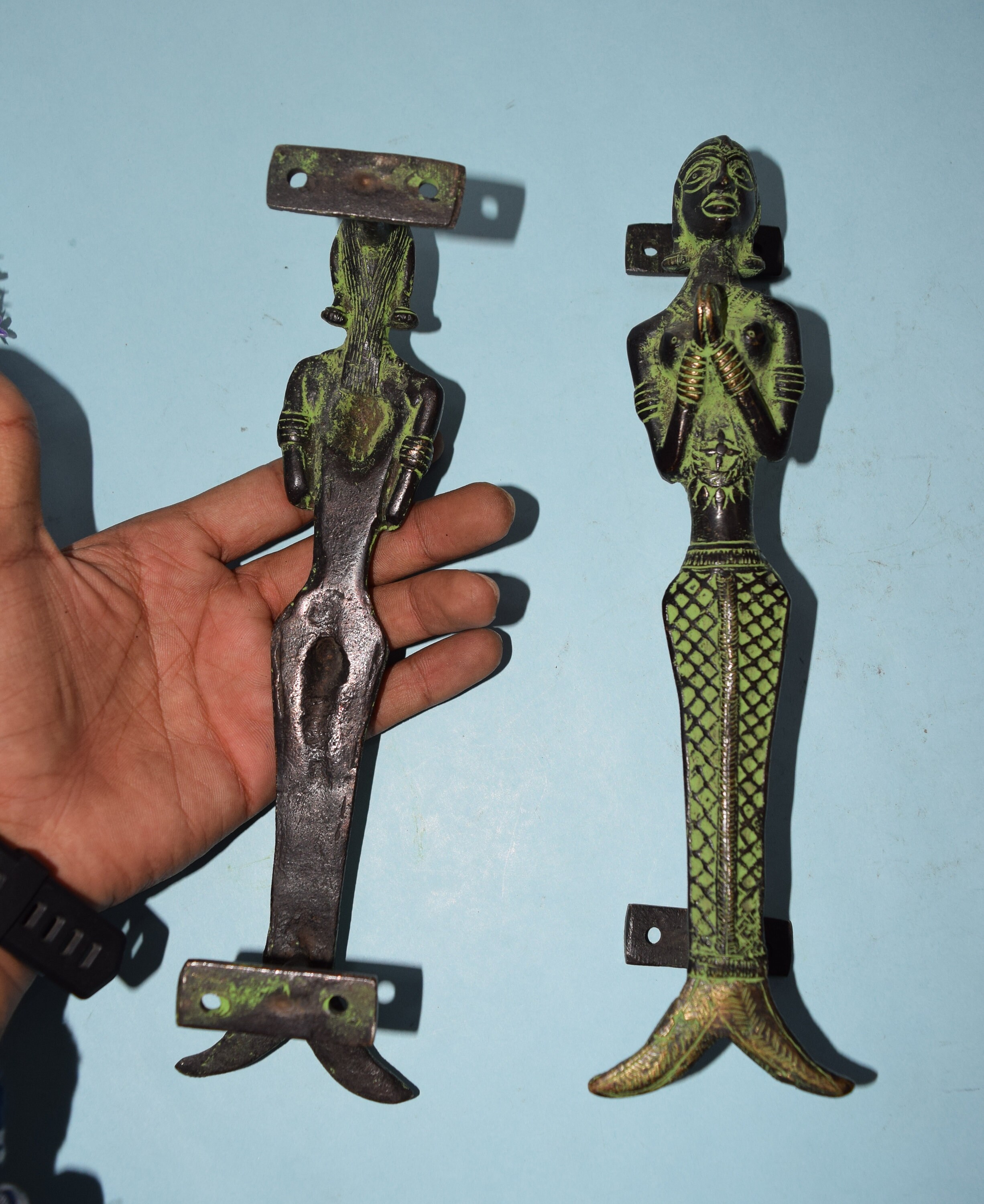 Entrance Door Handle Made of Brass Mermaid Shape Door Pull Etsy