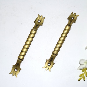 Cupboard Handle Set | Spiral Design Dresser Cabinet Pull Handle | Brass Closet Door Handle