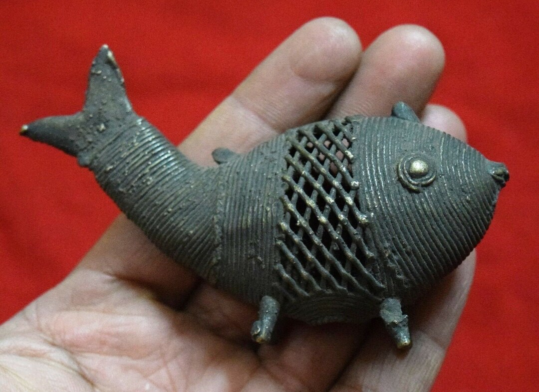 Dogra Art Fish Statue Aged Brass Antique Fish Sculpture Etsy Australia