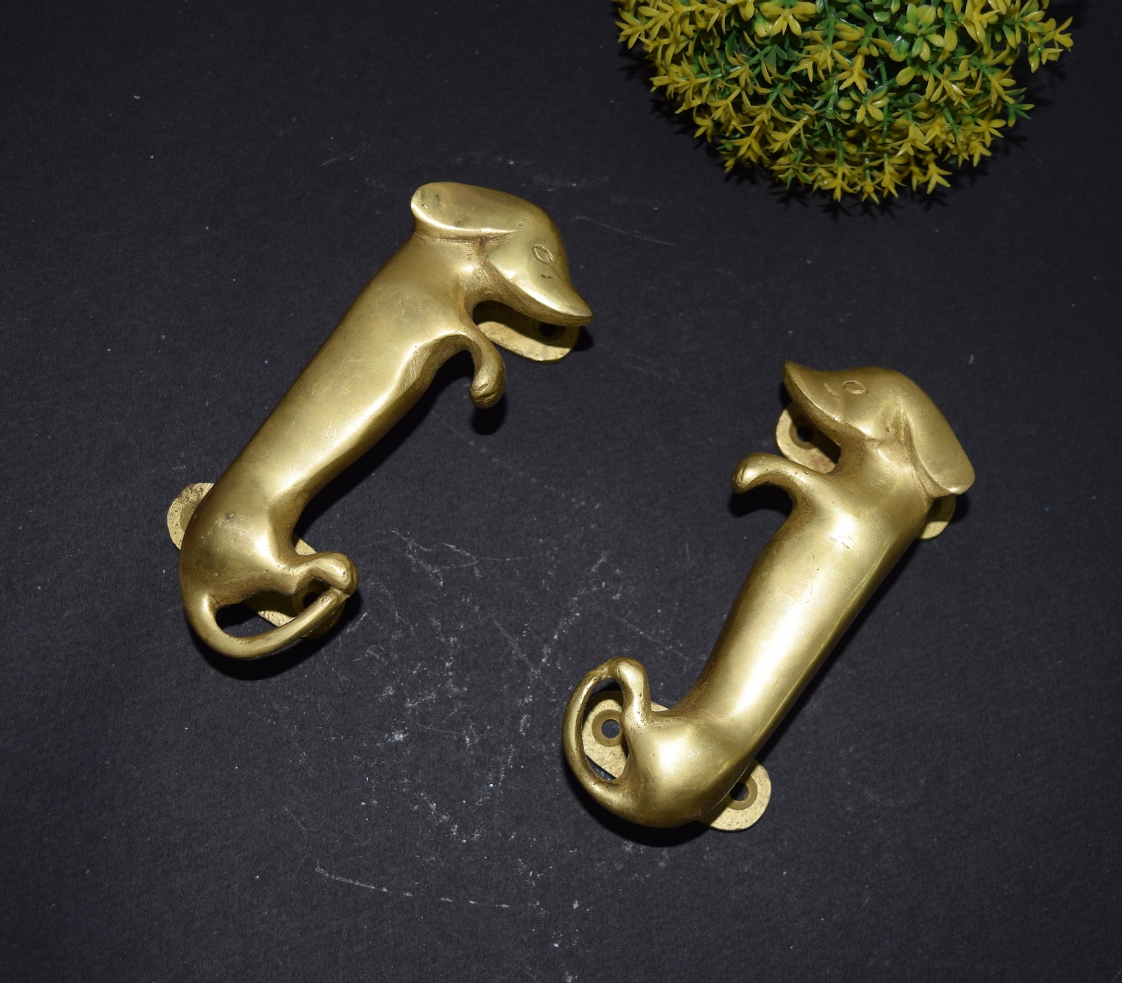 Golden Retriever Dog Door Handle Pair Brass Gateway Door Etsy